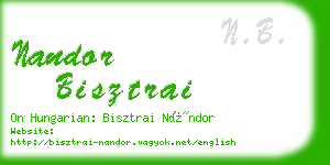 nandor bisztrai business card